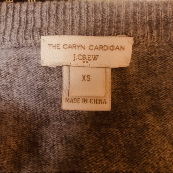J Crew The Caryn Cardigan Heather Gray w Sparkly Bead Embellishment Size XS/2 - Picture 9 of 10